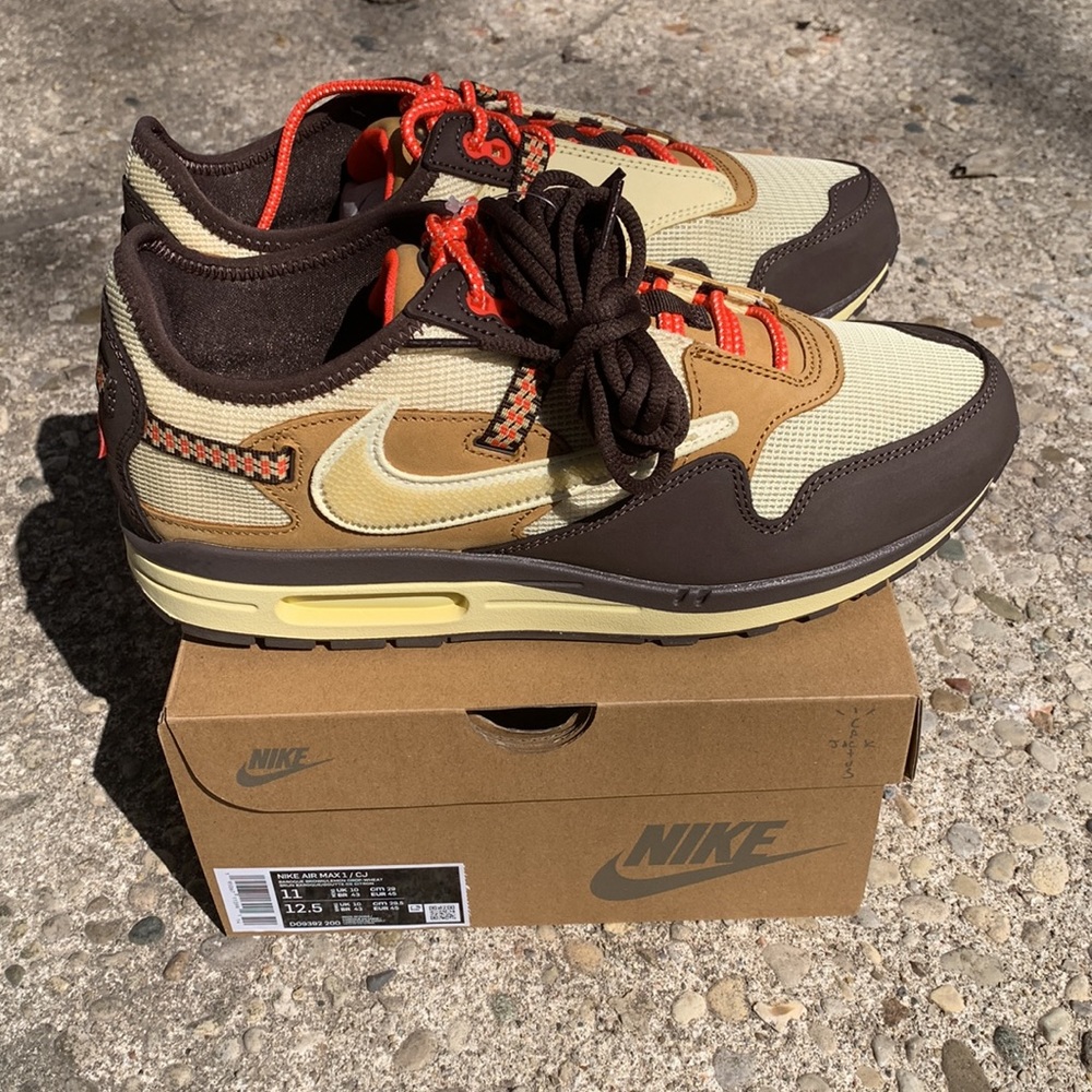 NEW Travis Scott x Nike AirMax 1 Baroque Brown Size 11 Men - Picture 4 of 15